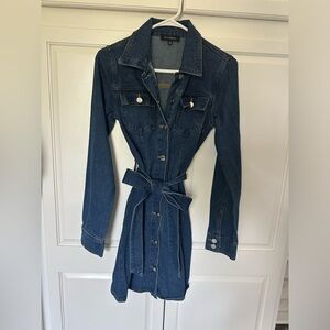Joannie Denim Tie Waist Mini Dress